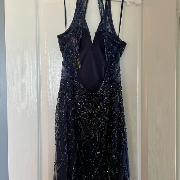 Navy blue beaded dress - Picture 2 of 3